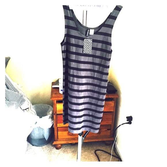 NWT Black and grey H&M striped dress