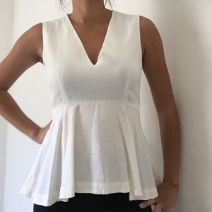 Off white peplum H&M hog-low top