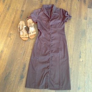 🔴Brown Button Up Dress