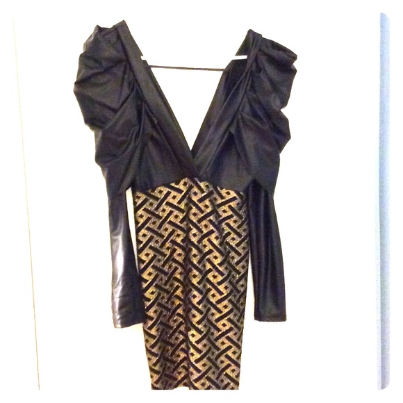 Sexy black and gold dress