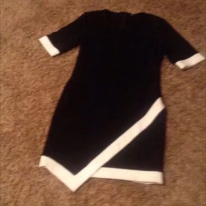 black and white envelope dress