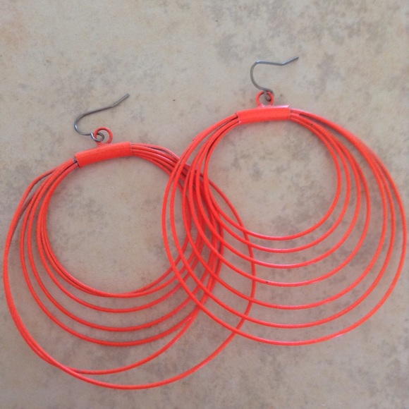 Orange Hoop Earrings