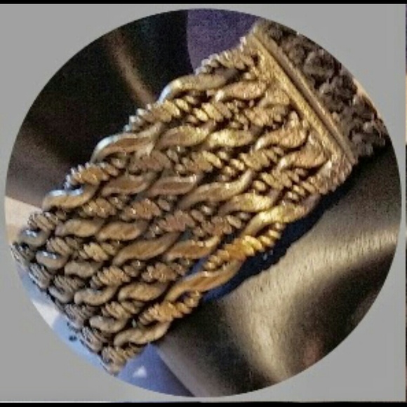 BRACELET~6 ROWS OF BRAIDING~ HINGED~NEW - Picture 2 of 6