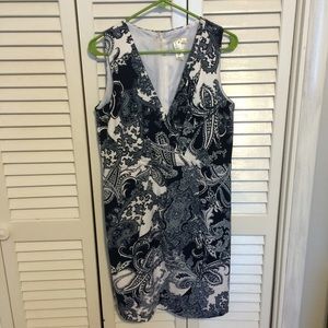 Dark blue and white paisley dress!