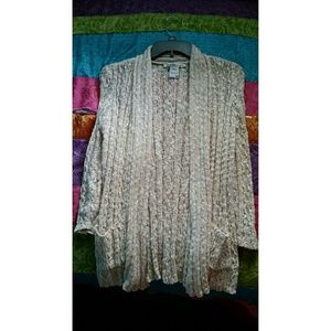 American rag beige and white sweater