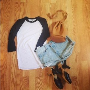 Black & White Baseball Tee NWOT