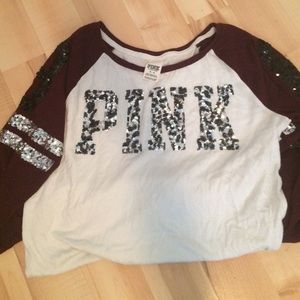 long sleeved PINK sequin shirt