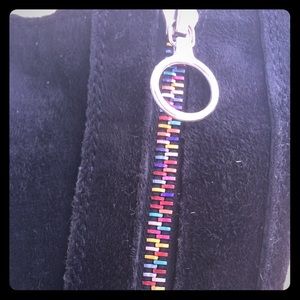 Ugg Tall Shearling Boot With Unique Rainbow Zipper