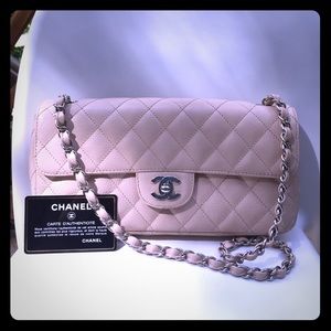 Chanel Beige Caviar Classic Flap Shoulder Bag(S/M)