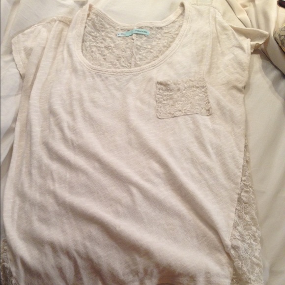 Cream lace back top
