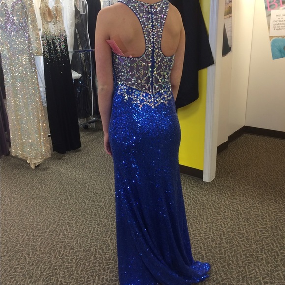 Beautiful royal blue blush prom dress