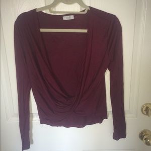 Tobi, maroon scoop neck top