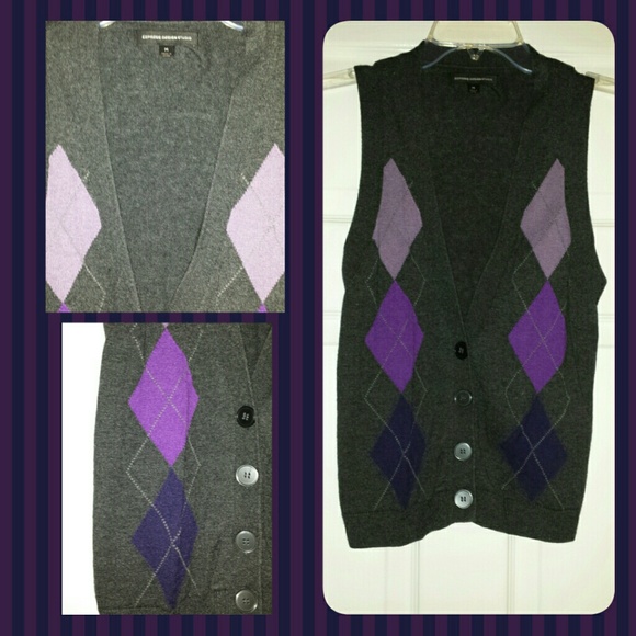 Express Argyle Vest