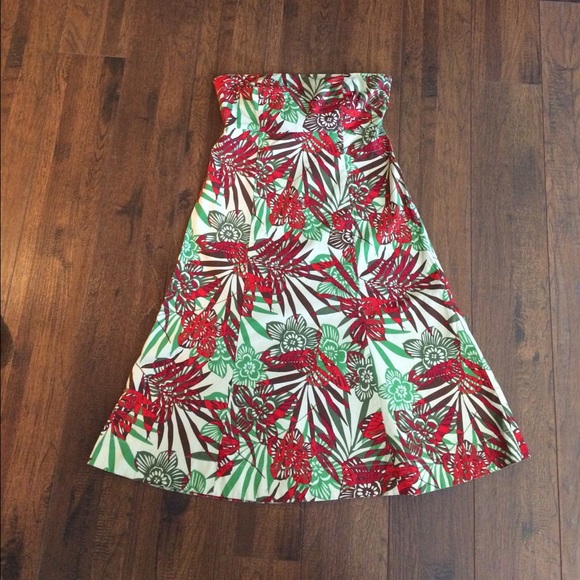 🔴Tropical strapless dress - Picture 4 of 4