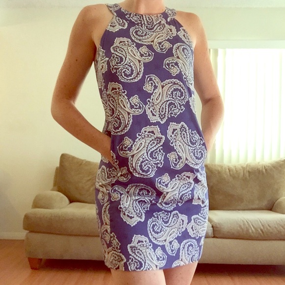 Ann Taylor Paisley Blue Dress
