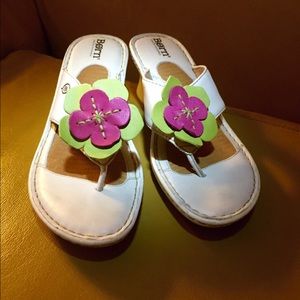 Born leather wedge sandals