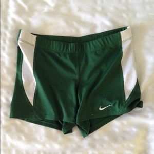 Green nike running shorts