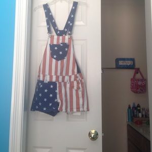 American flag overalls