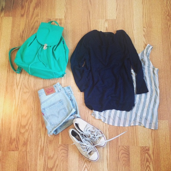 Green Baggu Canvas Backpack