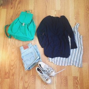 Green Baggu Canvas Backpack