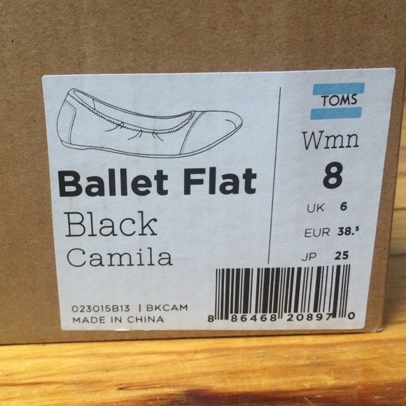 Toms black ballet flat camilla
