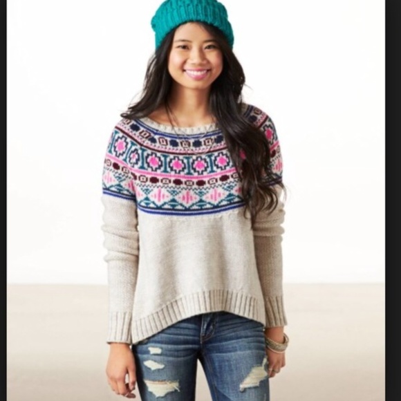 ae fair isle pullover sweater