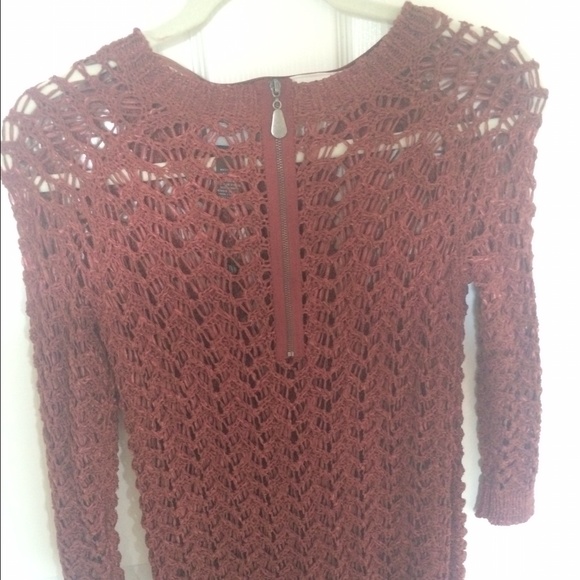 Burgundy FENN Wright Manson crochet-net sweater - Picture 2 of 4