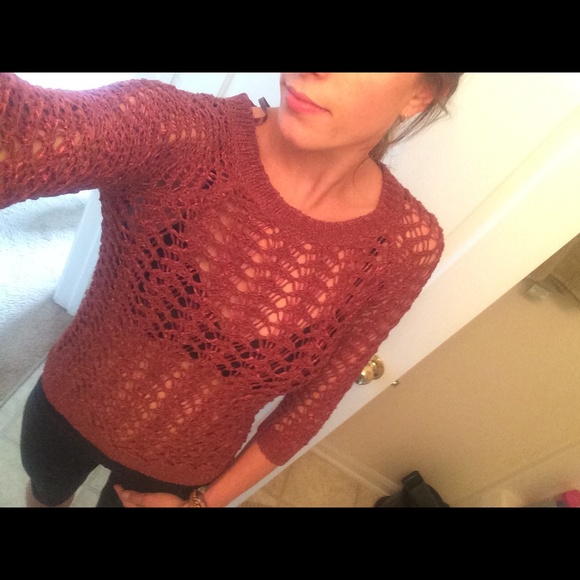 Burgundy FENN Wright Manson crochet-net sweater - Picture 4 of 4