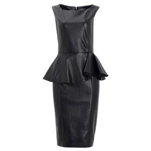 Faux Leather Peplum Dress
