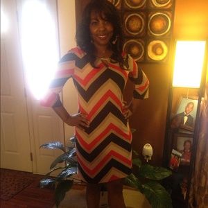 Multicolor chevron dress