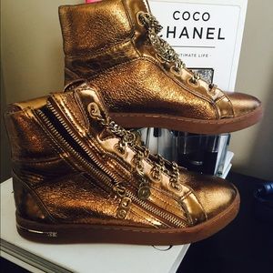 Gold Micheal Kors sneakers!