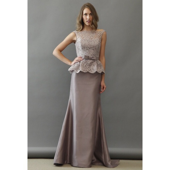 Lazaro Peplum Bridesmaid Dresses