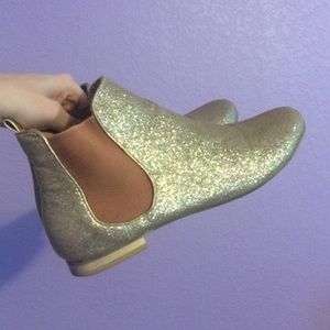 Gold Glitter Ankle Boots