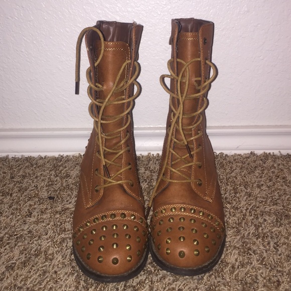 Light Brown Combat Boots