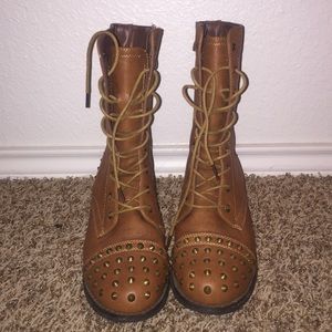 Light Brown Combat Boots