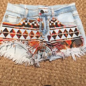 Aztec Jean shorts for little girls.