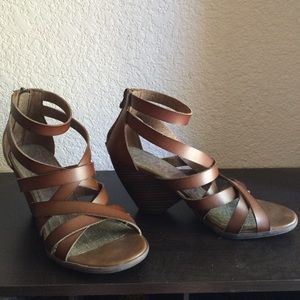 Blowfish Whiskey Enola Wooden Cone-Heel Sandals