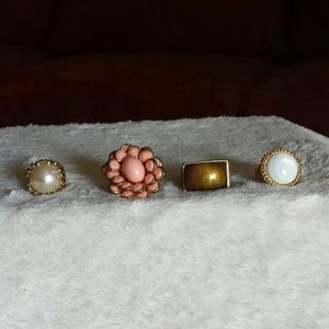 Four fun costume jewelry rings!