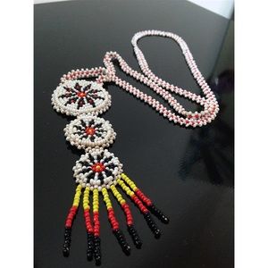 Vintage Beaded Dreamcatcher Necklace