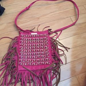 Fuchsia Fringe Michael Kors Crossbody