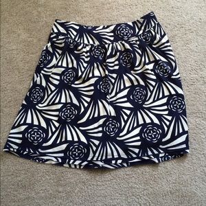 Floral navy and ivory skirt