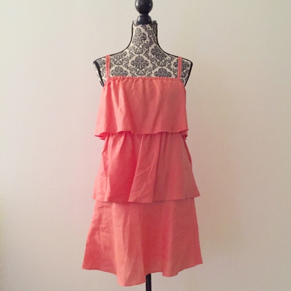 J. Crew Coral/Salmon Layered Dress - Picture 1 of 3