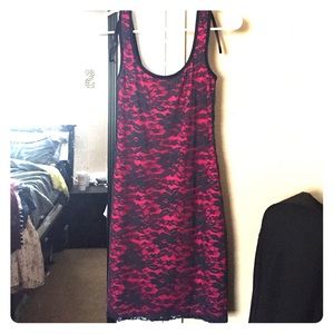 Grey and pink skin tight dress