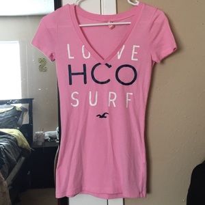 pink hollister V-neck