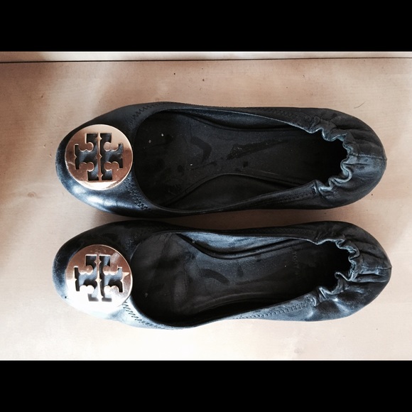 Authentic Tory Burch Reva Ballet Flats Black