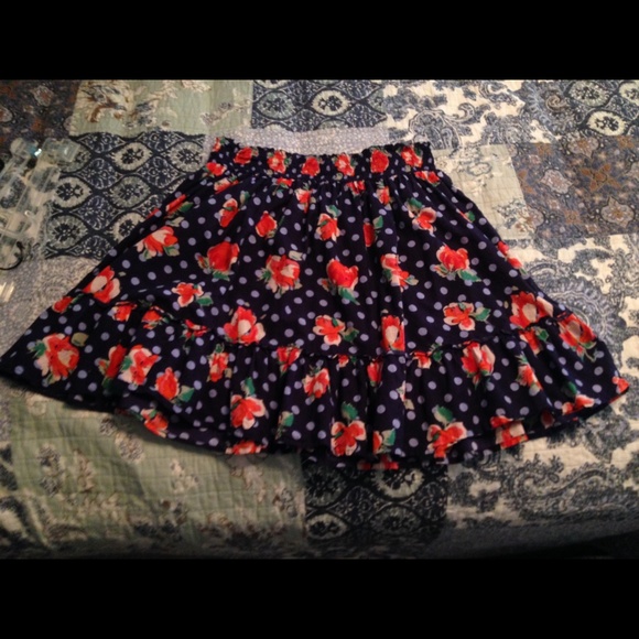 Fire Los Angeles Floral Skirt with Bottom Ruffle