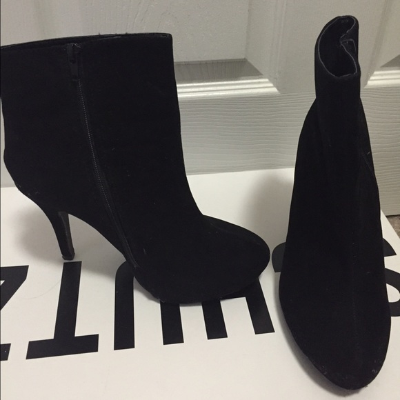 Joyce Leslie Shoes - Black zip up high heel booties