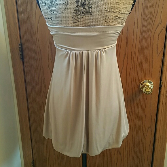 Tan Strapless Dress - Picture 2 of 2