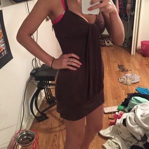 Brown dress with braided straps