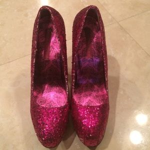 Sequined pink heels